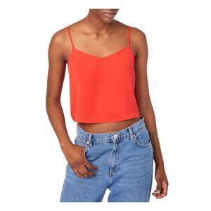 FRENCH CONNECTION Womens Spaghetti Strap V Neck Crop Top